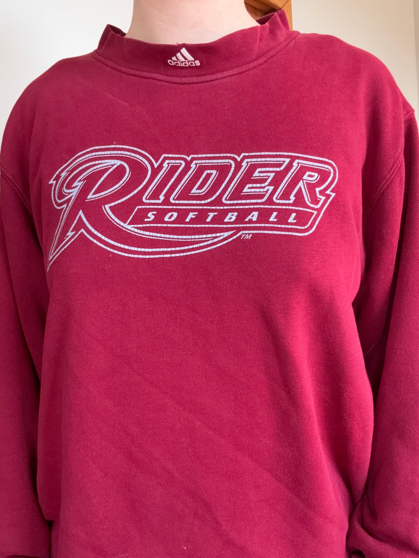 Maroon Adidas Riders Football Crew┃Size M