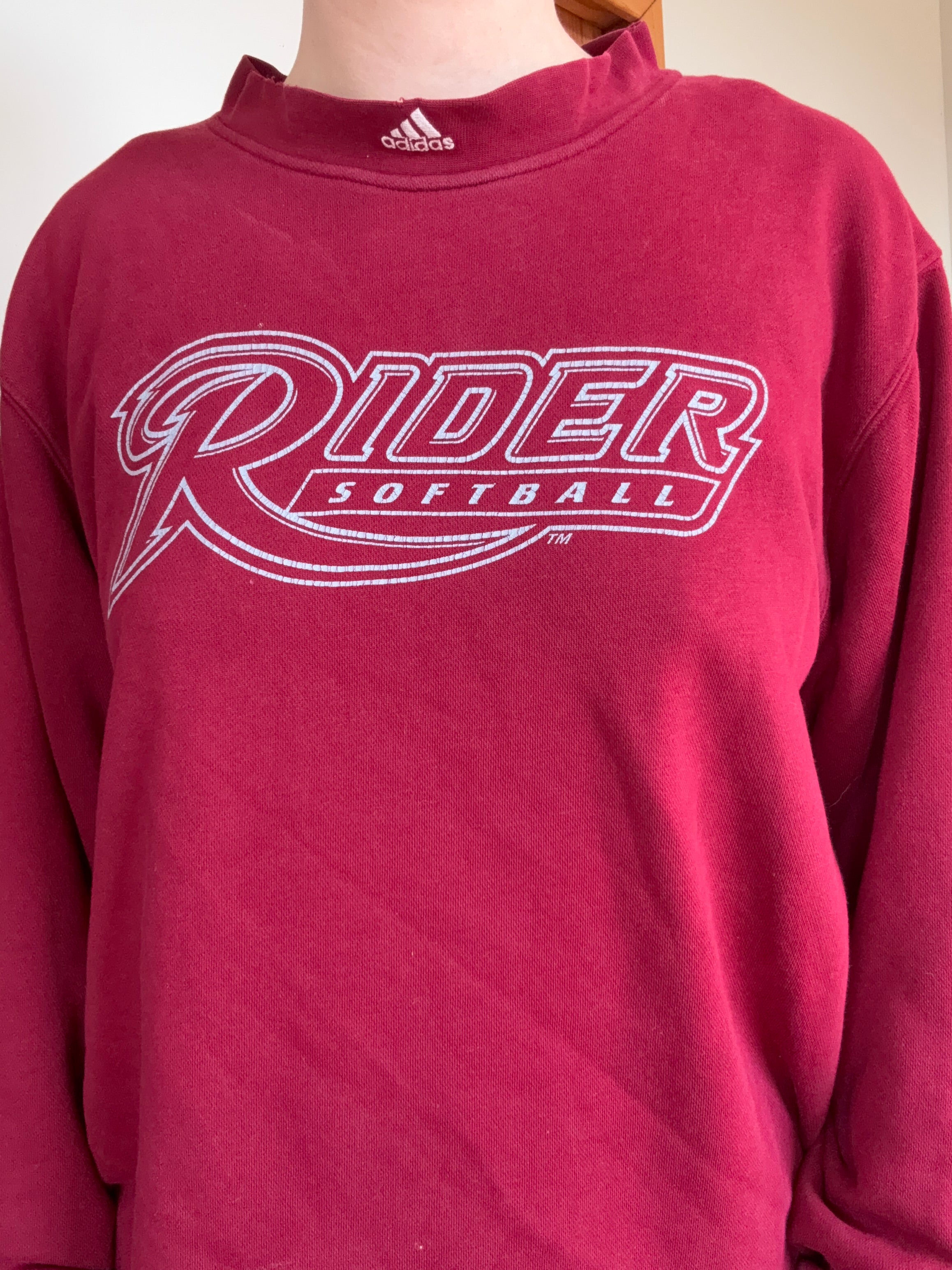 Maroon Adidas Riders Football Crew┃Size M