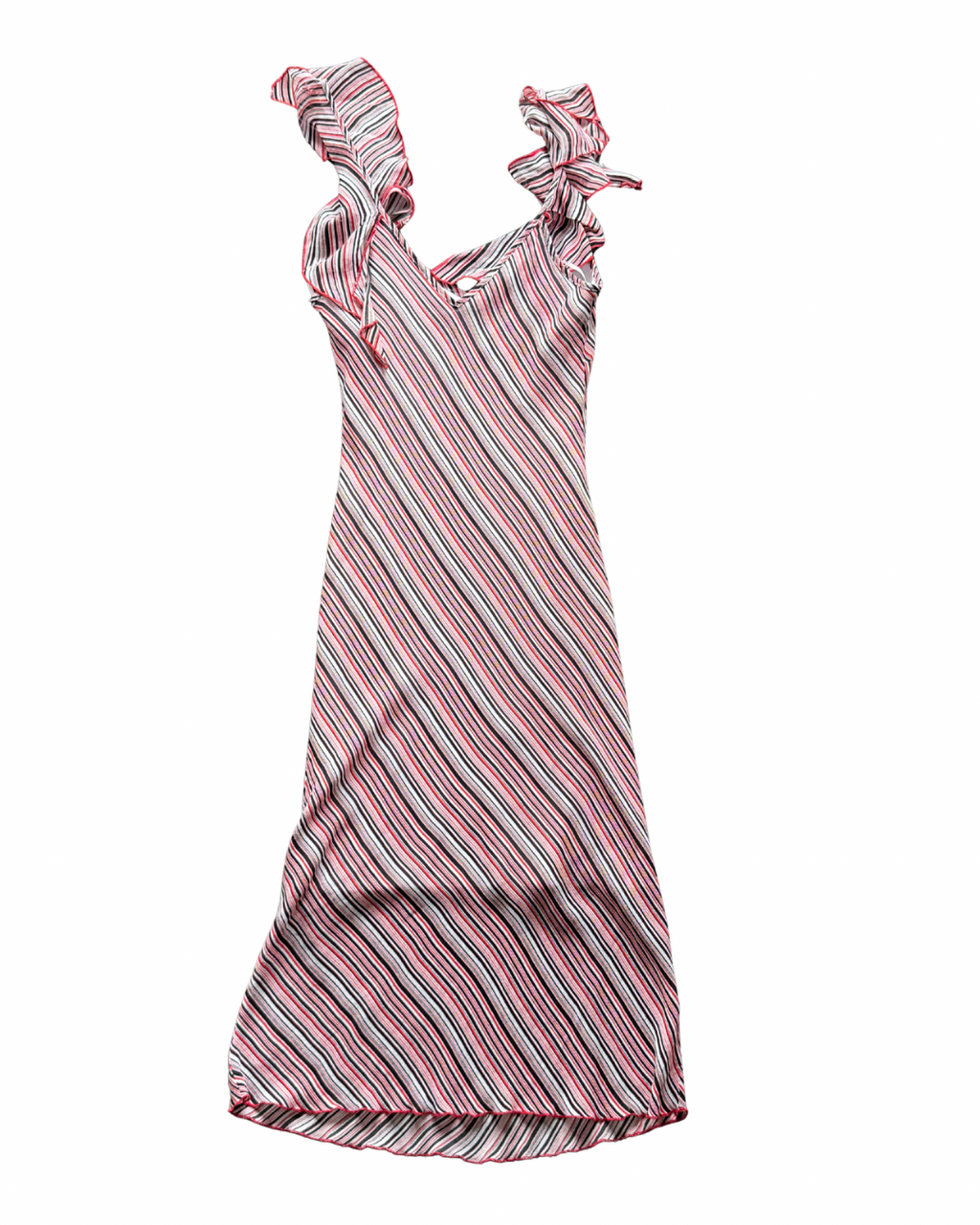 Vintage Red Striped Midi Dress┃Size 12