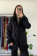Black Fur Trim Penny Coat┃Size 12