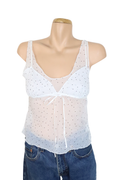 Sheer White Polka Dot Singlet