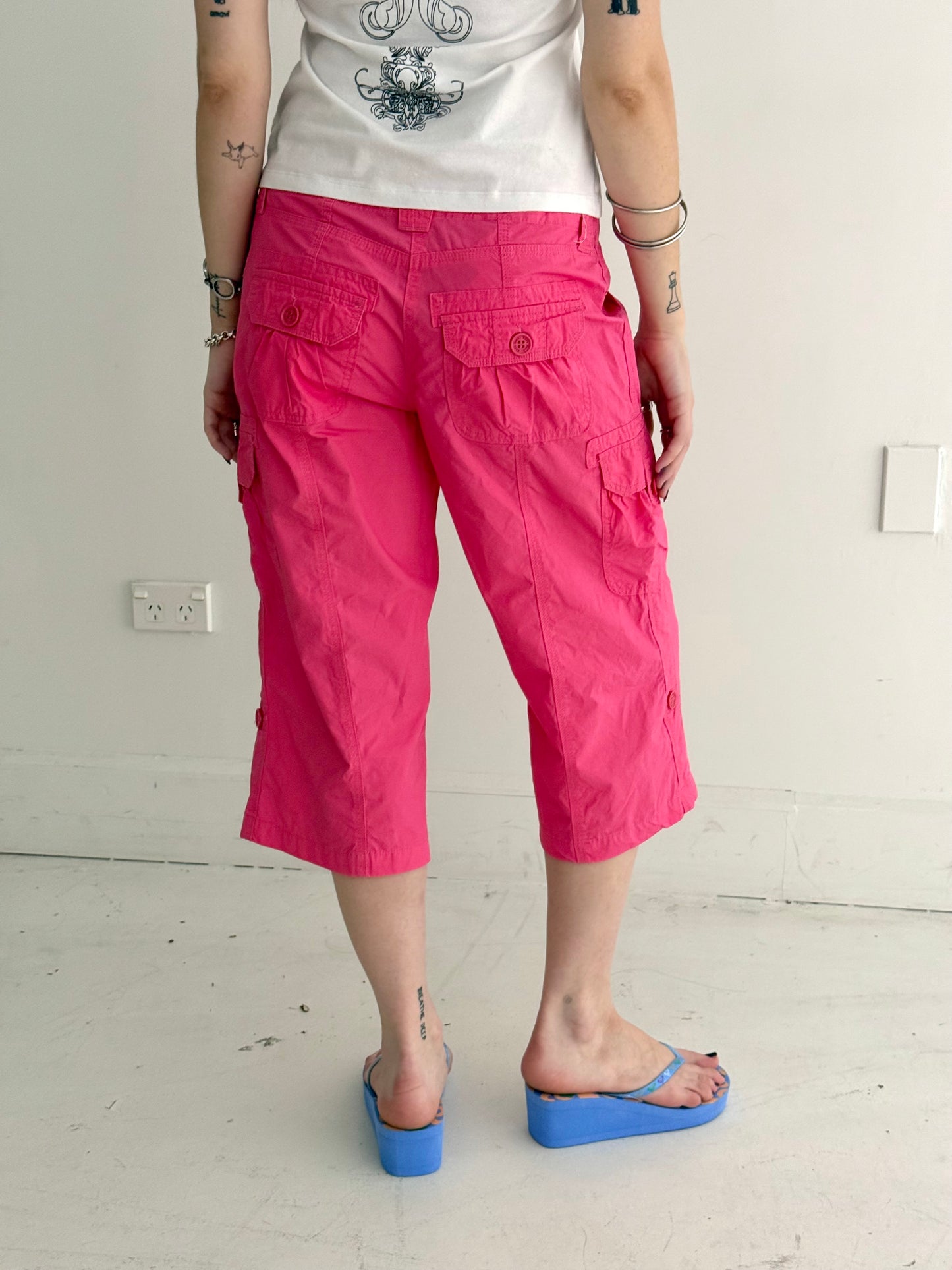 Pink 3/4 Cargo Pants┃Size 10