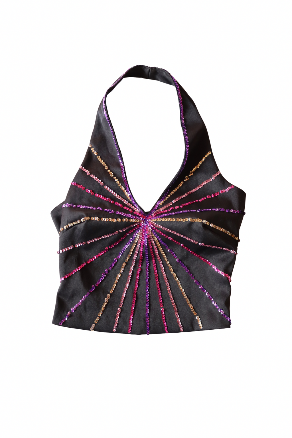 Black and Purple Halter Top┃Size 10