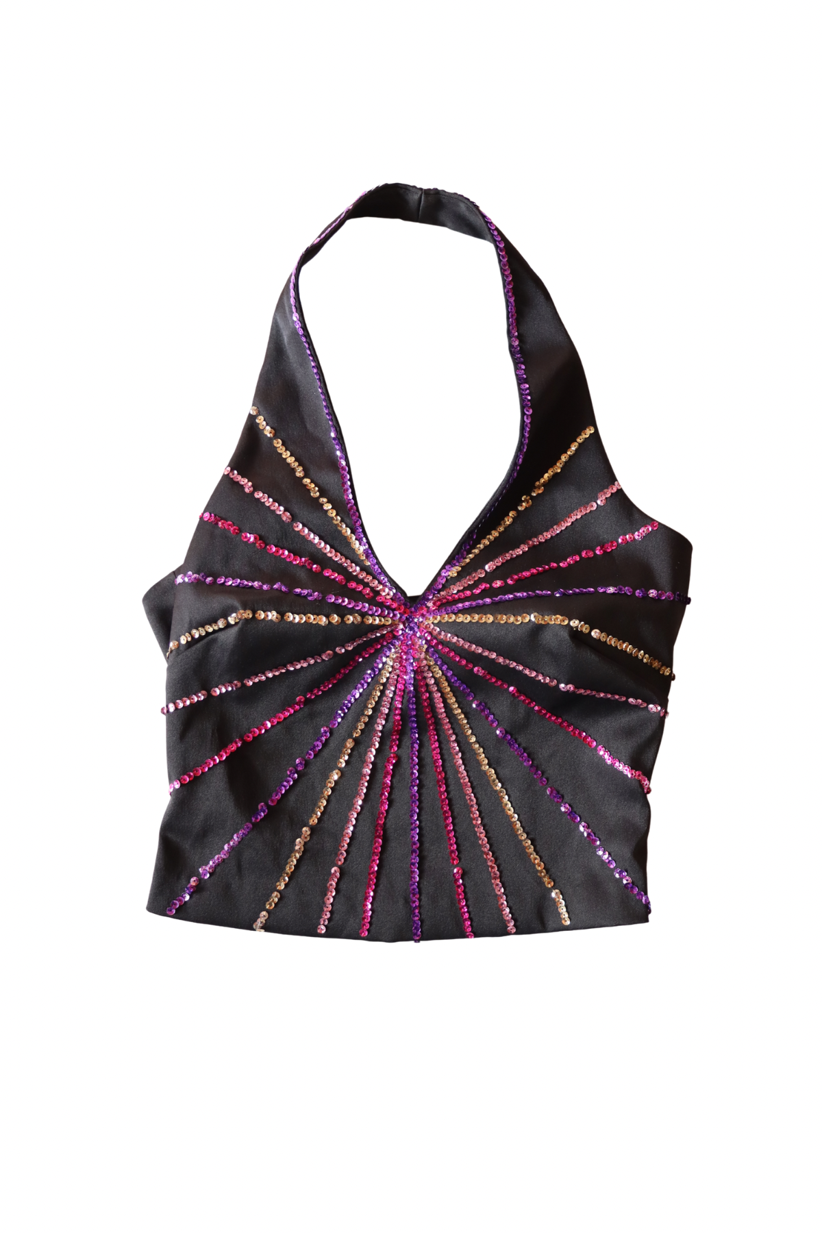Black and Purple Halter Top┃Size 10