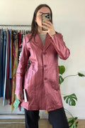 Vintage Leather Metallic Jacket┃Size 8