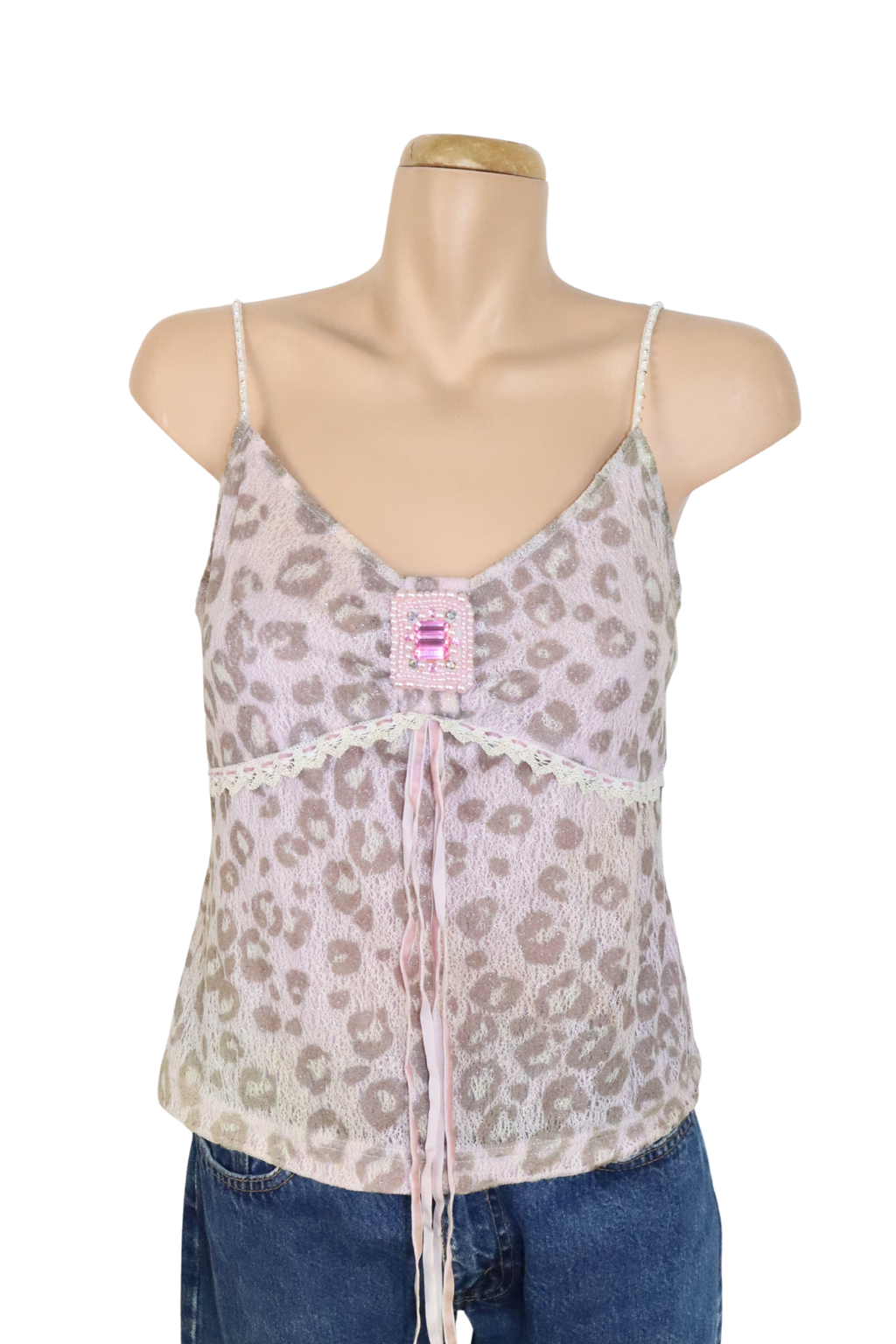 90s Cheetah Lace Singlet┃Size 42