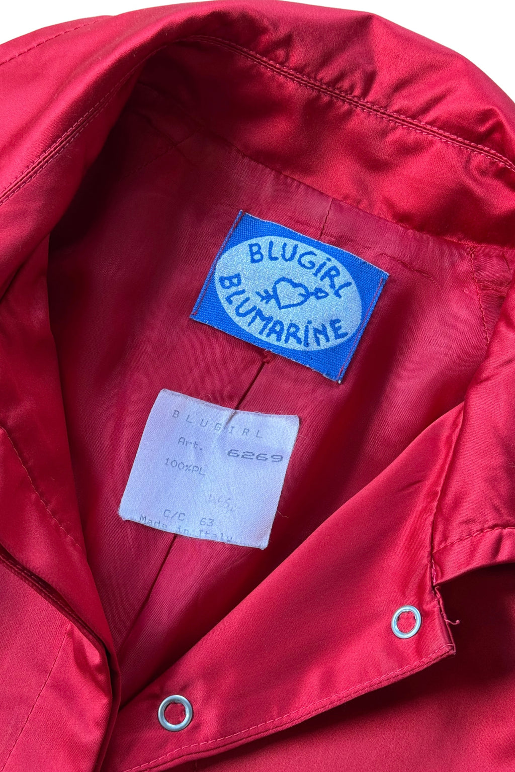 Y2K Red Satin Trench