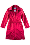 Y2K Red Satin Trench