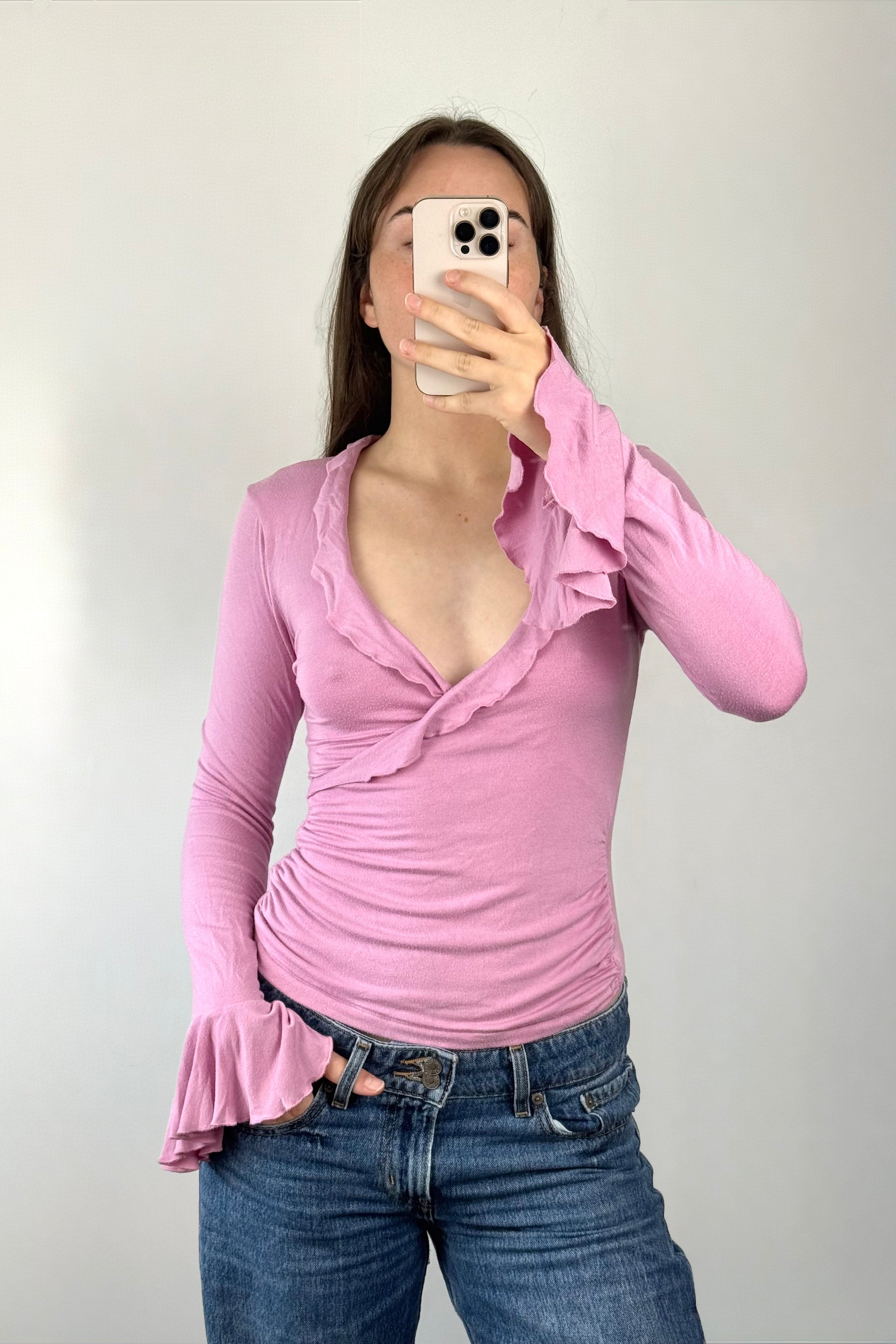 Pink Ruffle Kookai Top┃Size 1