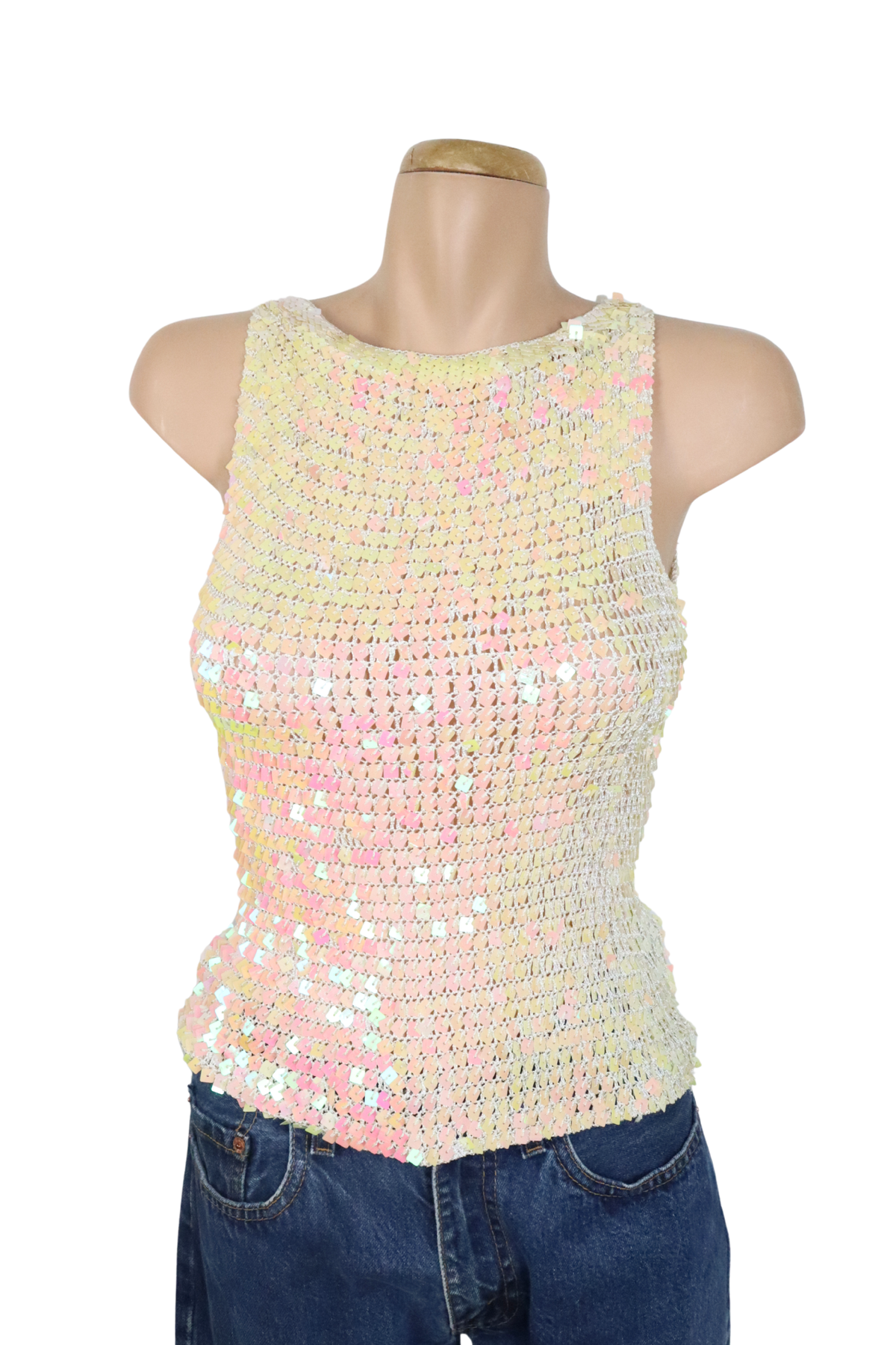 Vintage Sequin Crochet Tank