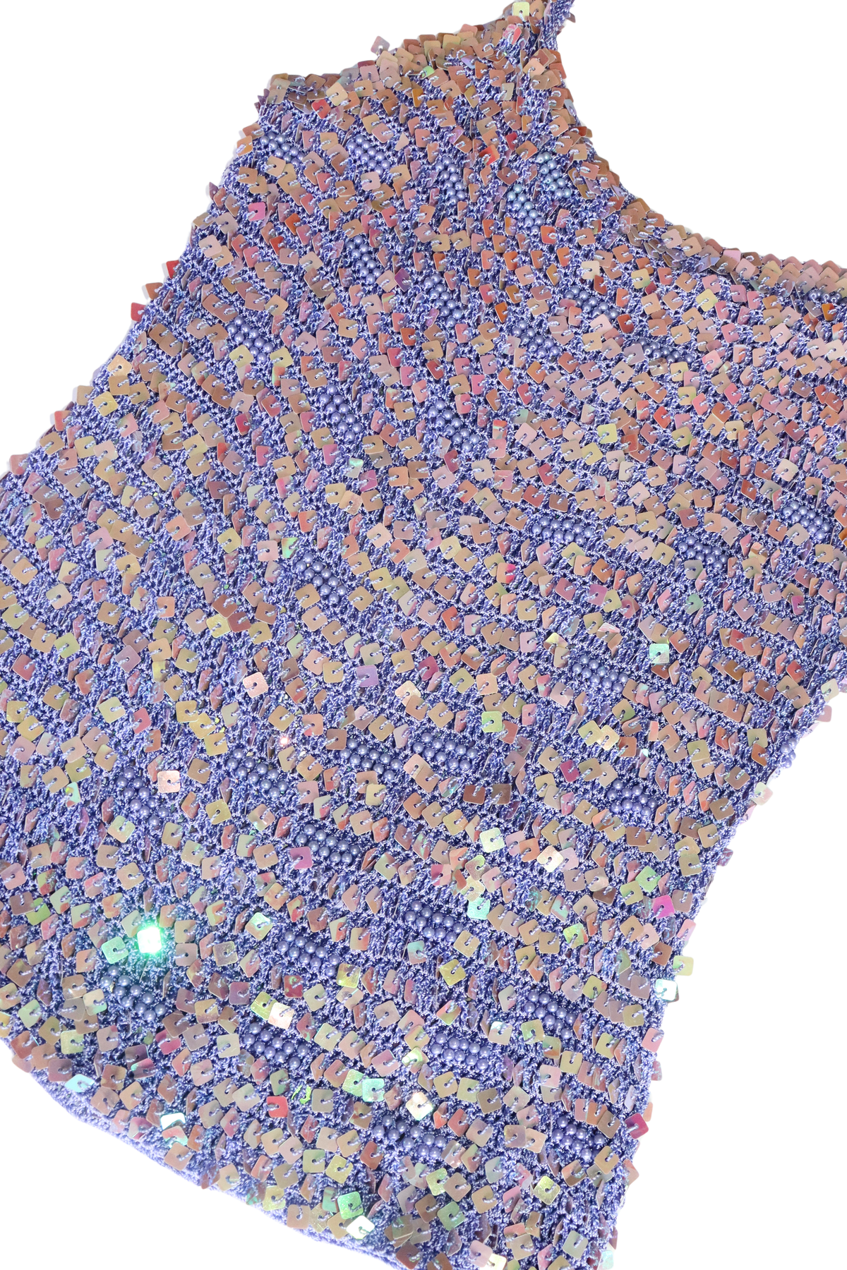 Vintage Purple Beaded Crochet Top