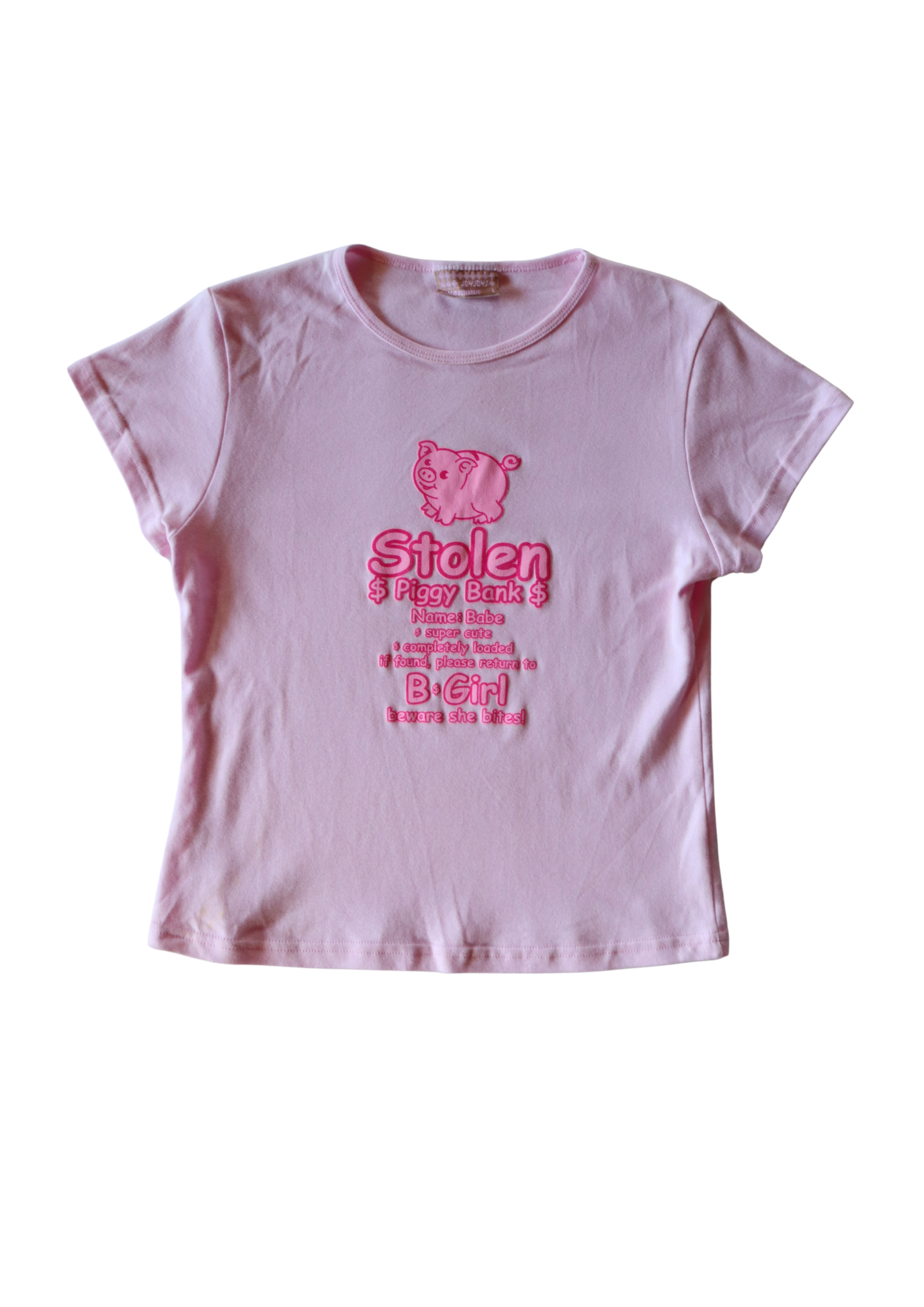 Vintage Piggy Bank Baby Tee┃Size L