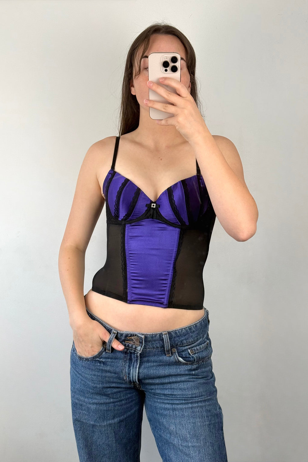 Purple and Black Corset Top