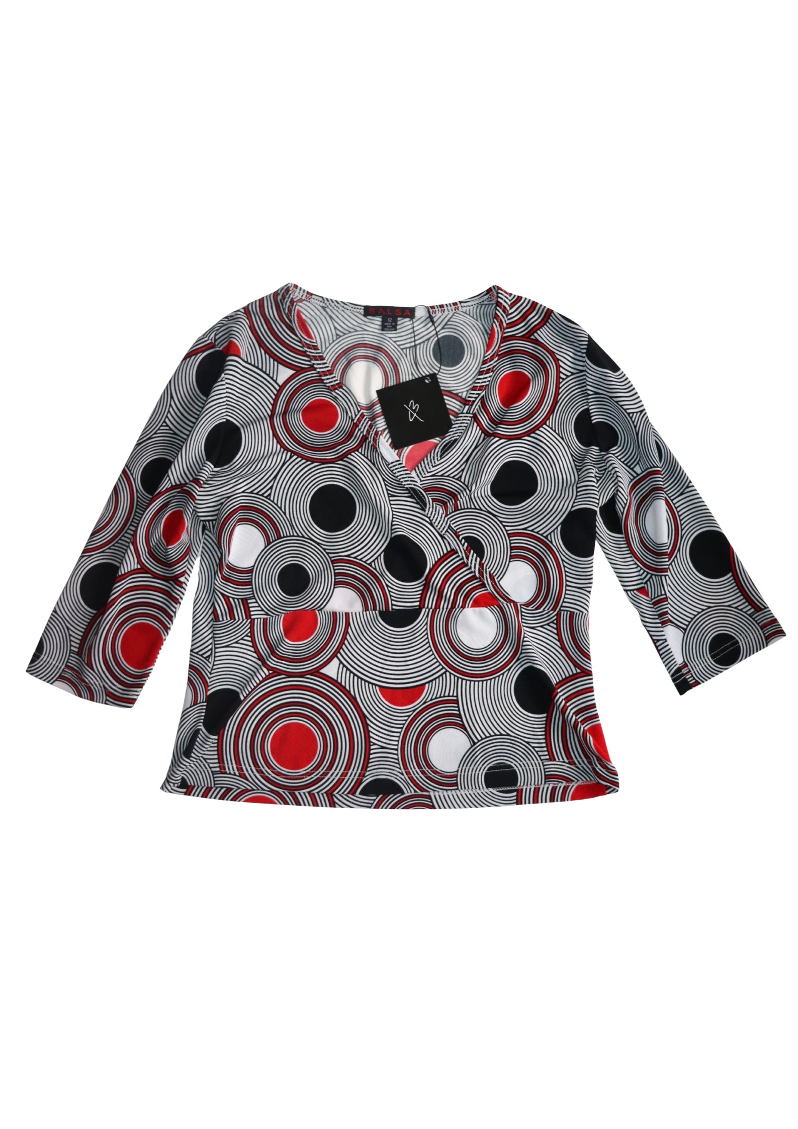 Vintage Circle V Neck Top | Size 12
