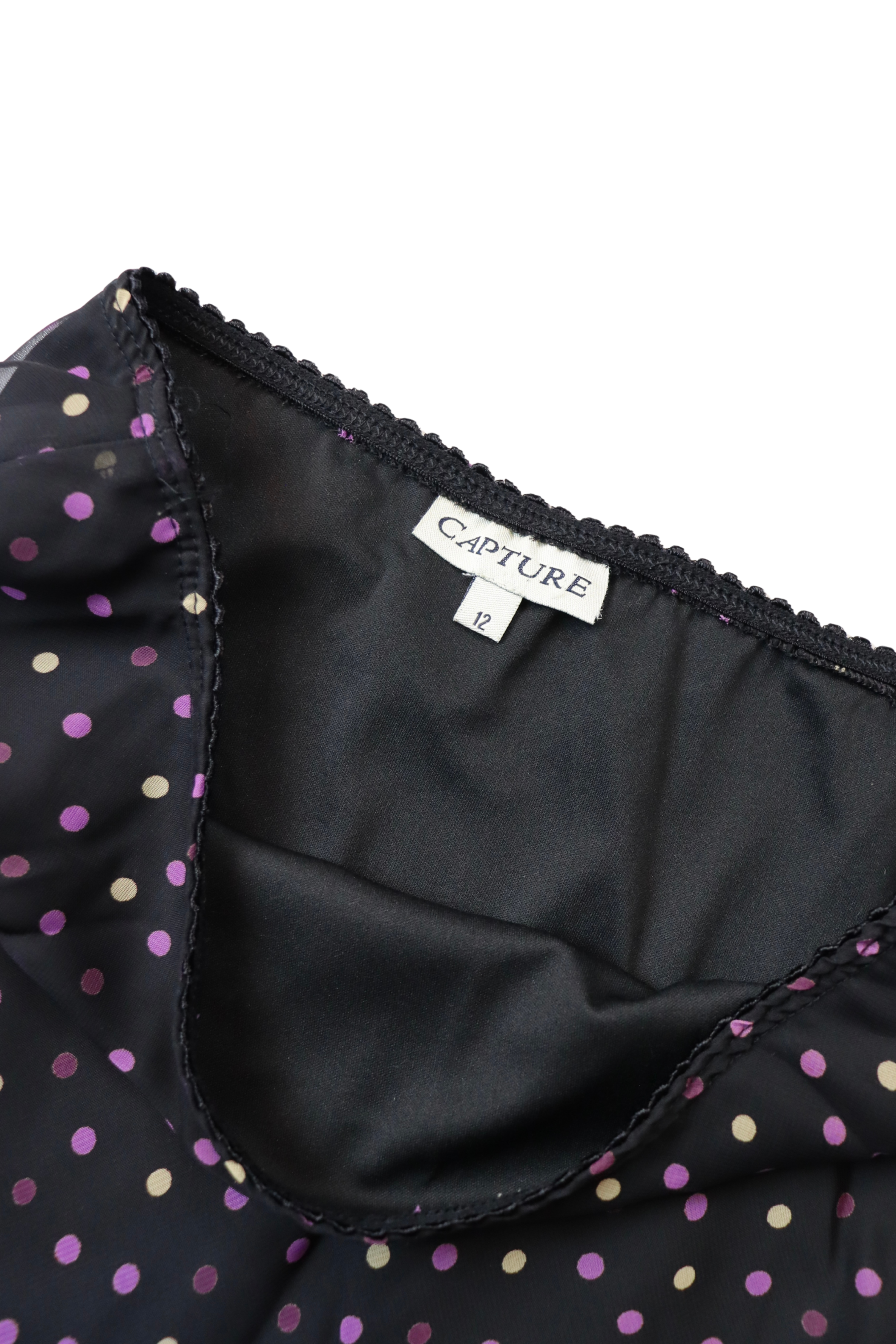 Black and Purple Polka Dot Midi Skirt┃Size 12