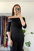Y2K Off The Shoulder Buckle Top┃Size 8