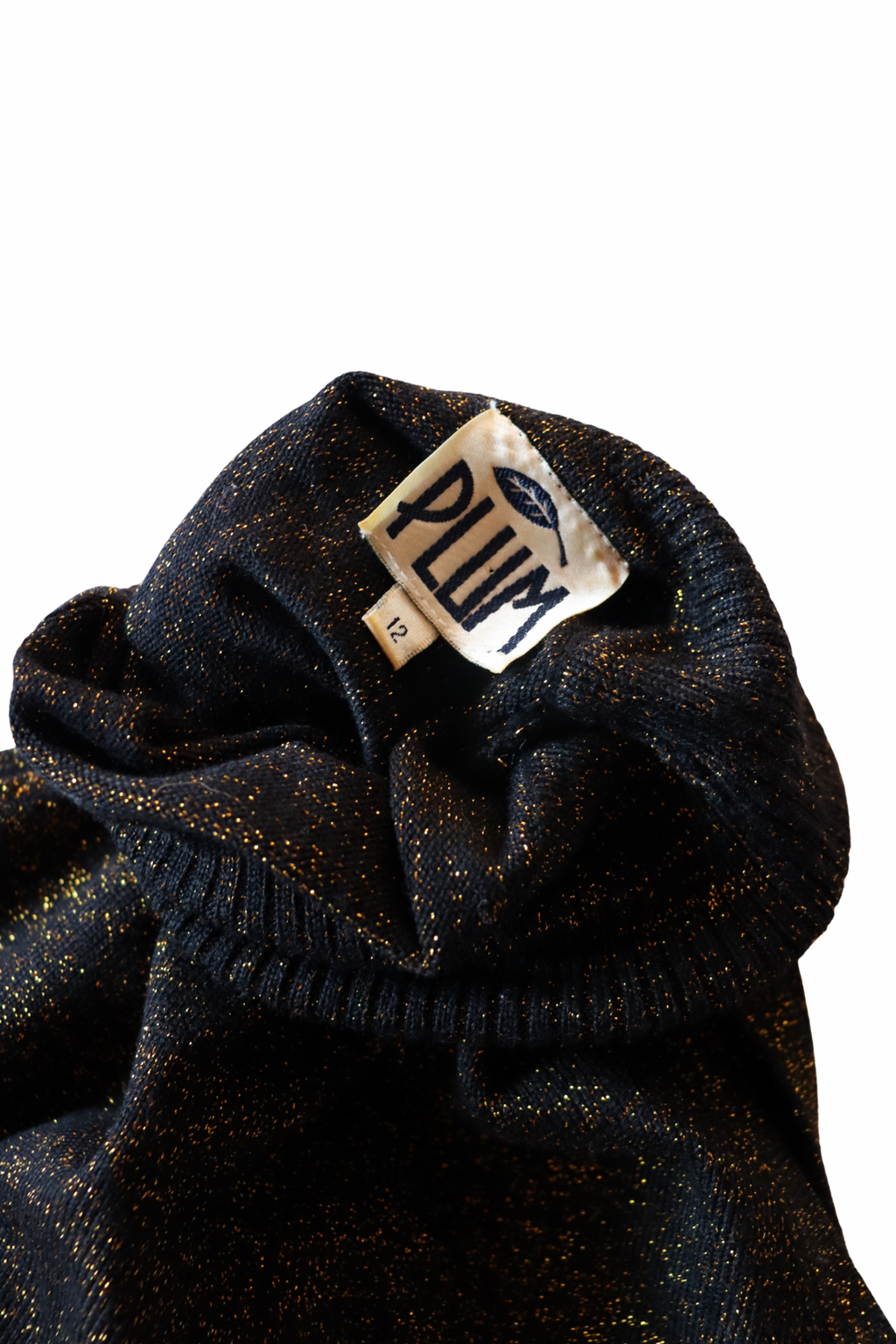 Gold and Black Sparkle Turtleneck Vest