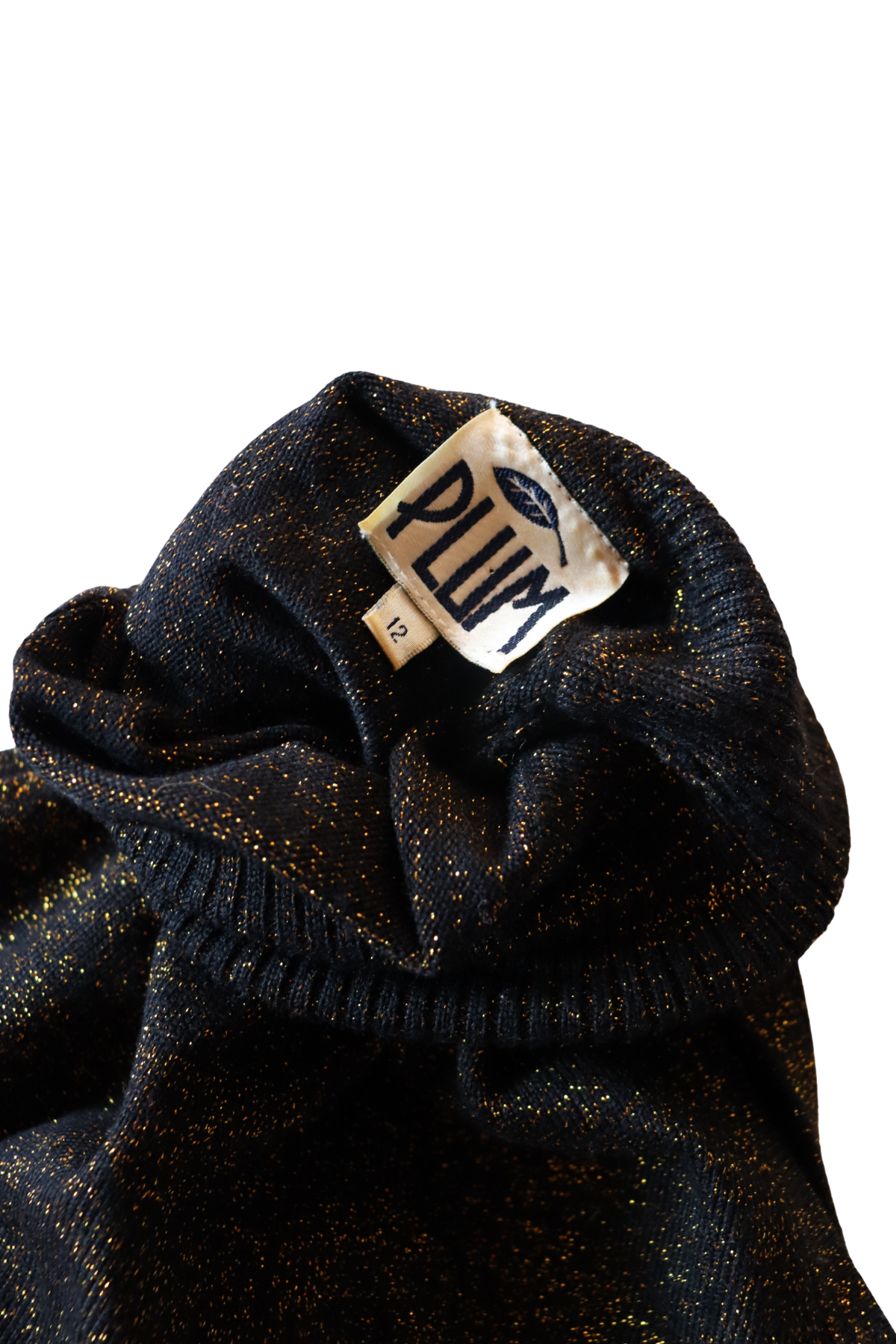 Gold and Black Sparkle Turtleneck Vest