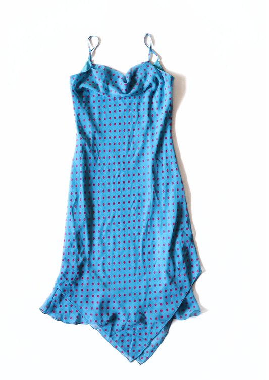 Blue and Purple Polka Dot Dress┃Size 12