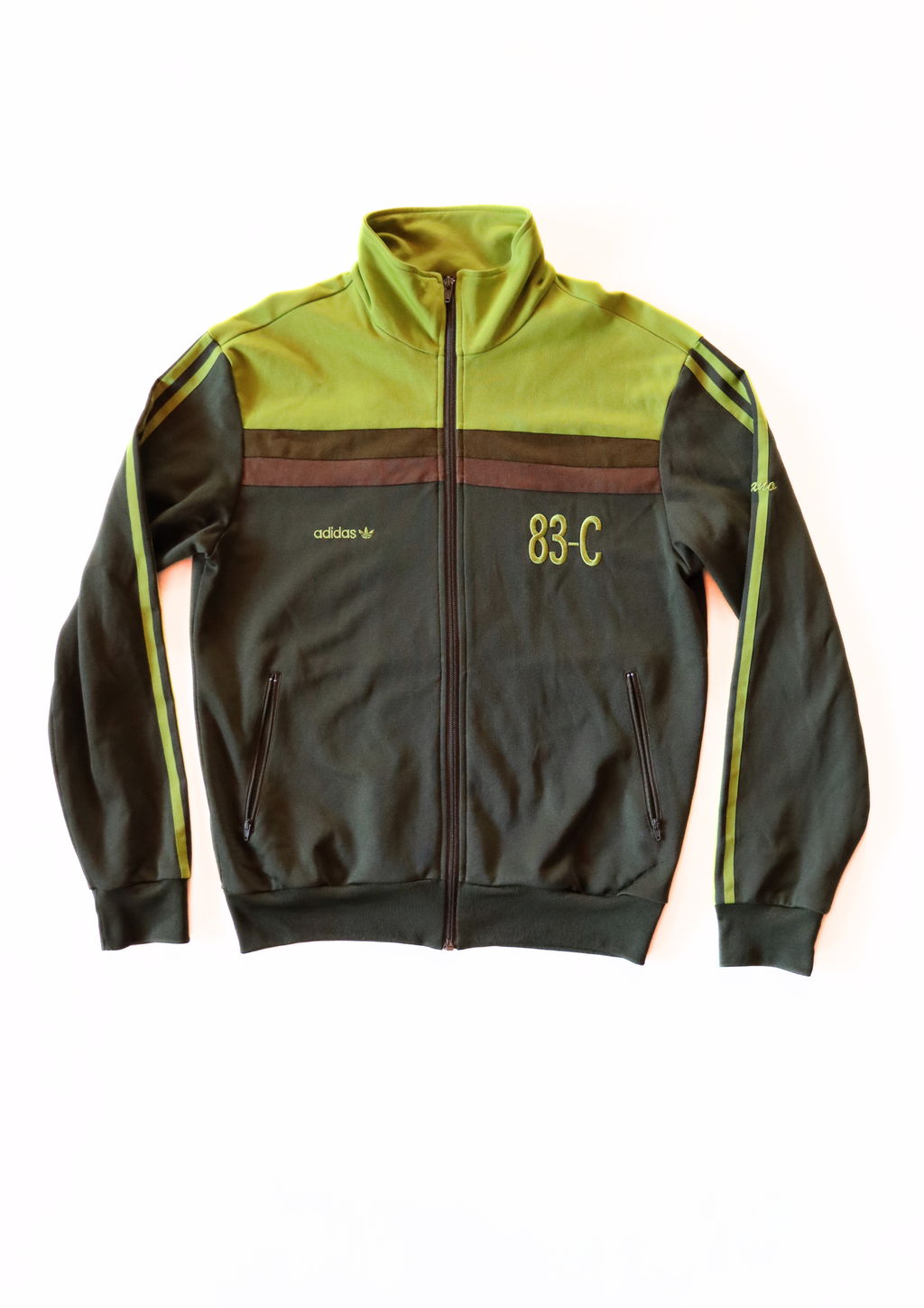 Vintage Green and Brown Adidas Zip-up┃Size M