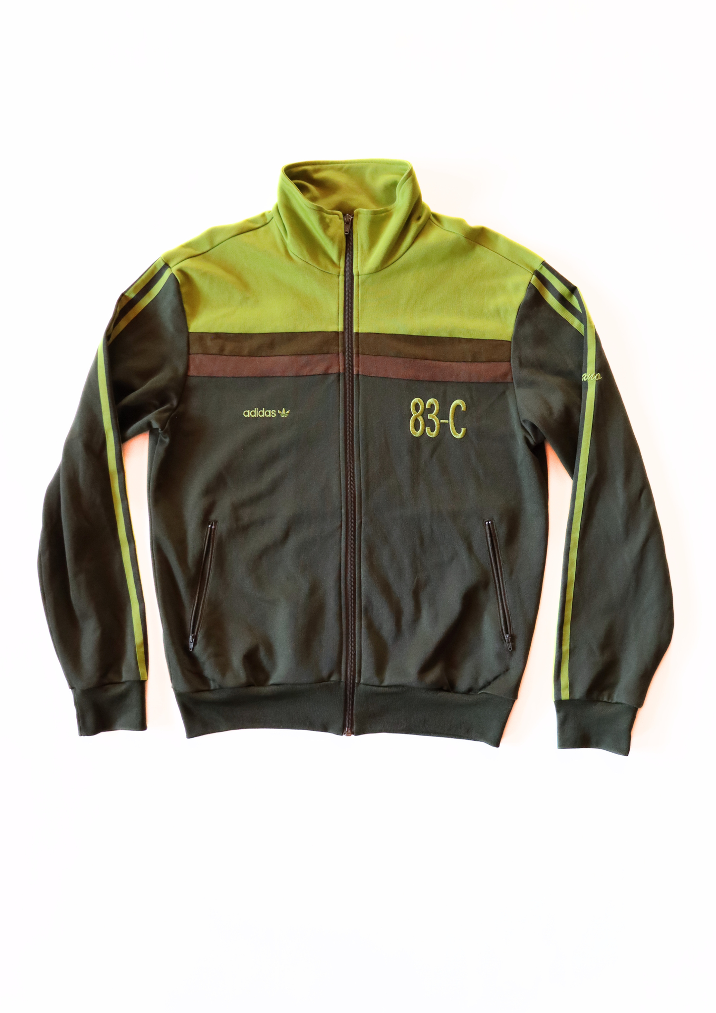 Vintage Green and Brown Adidas Zip-up┃Size M