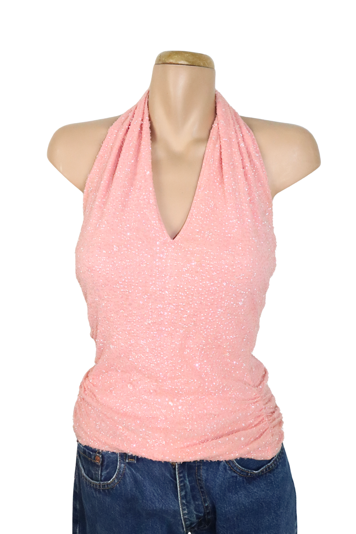 90s Pink Sequin Halterneck┃Size 8