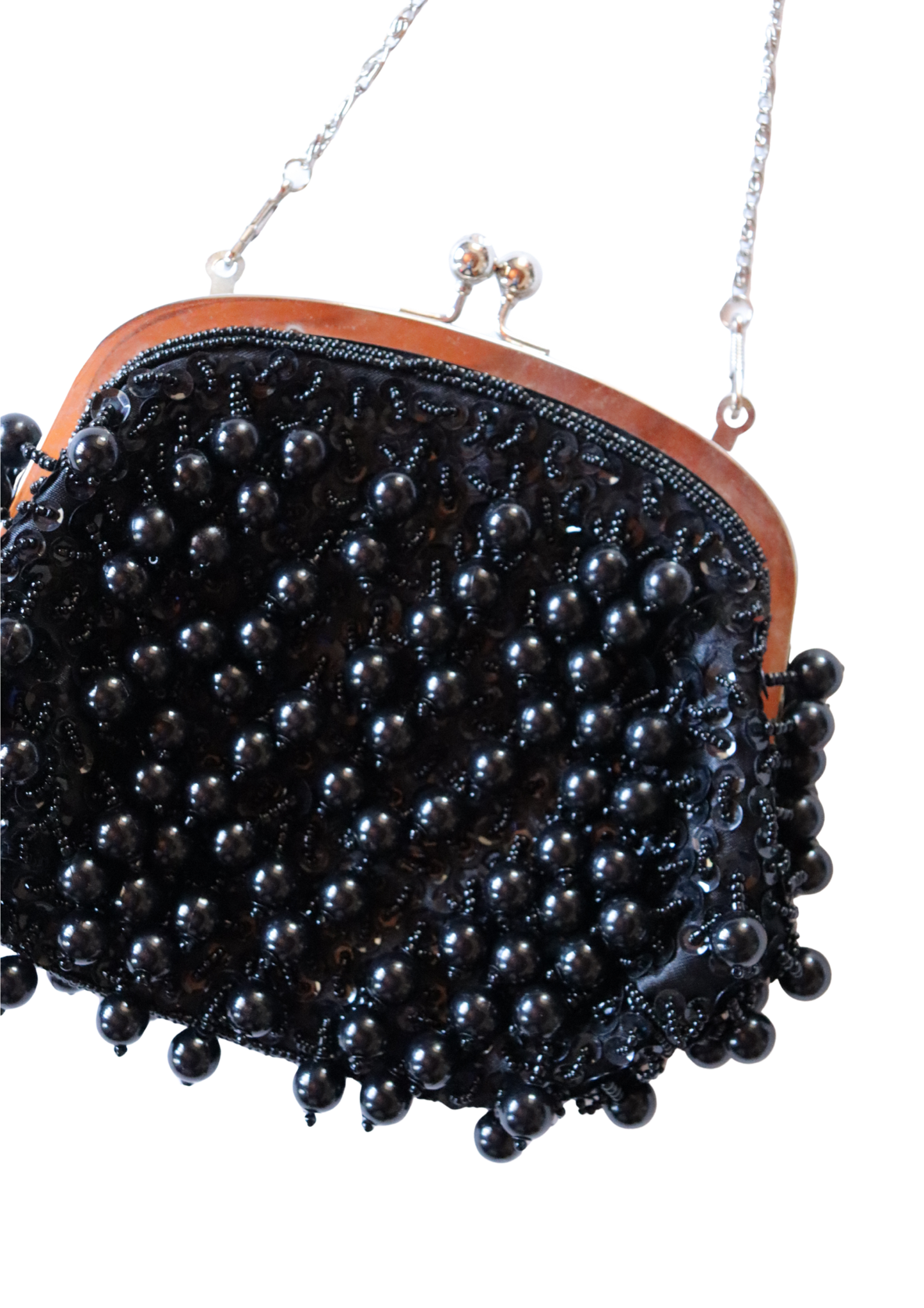 Black Beaded Vintage Bag