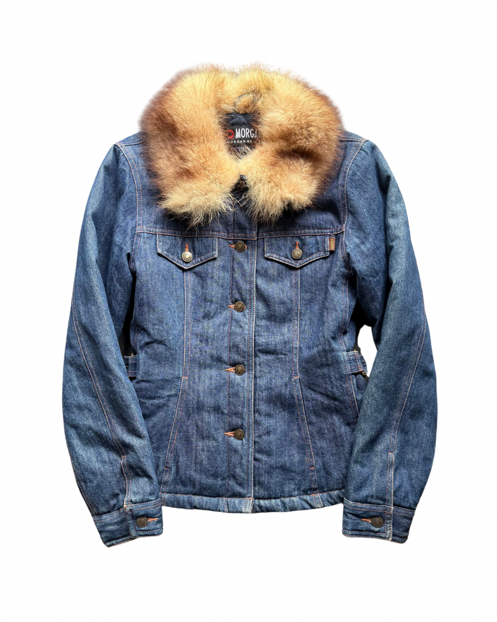 Morgan De Toi Denim Jacket With Fur Collar