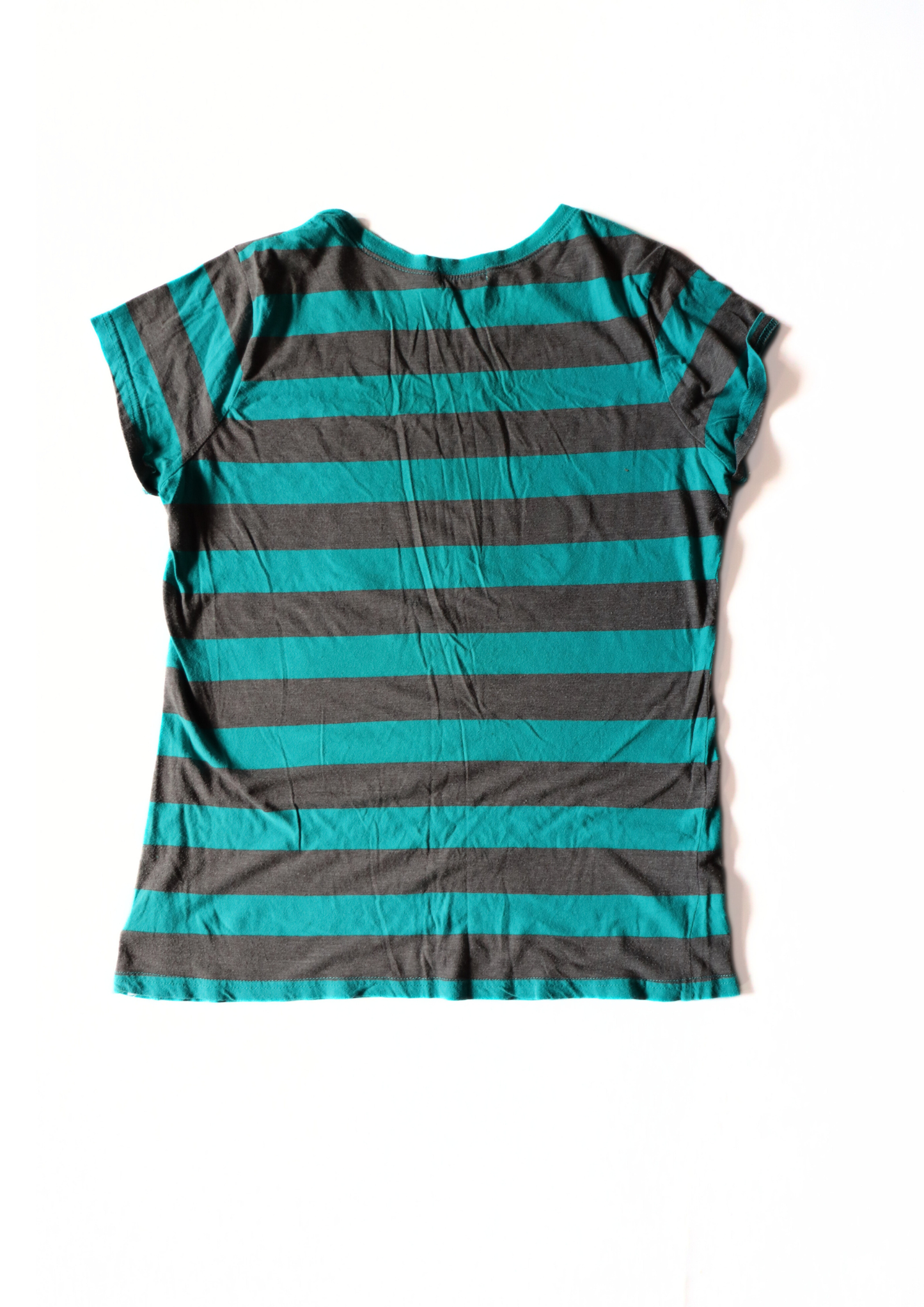 Green and Grey Striped Guess Tee┃Size XL