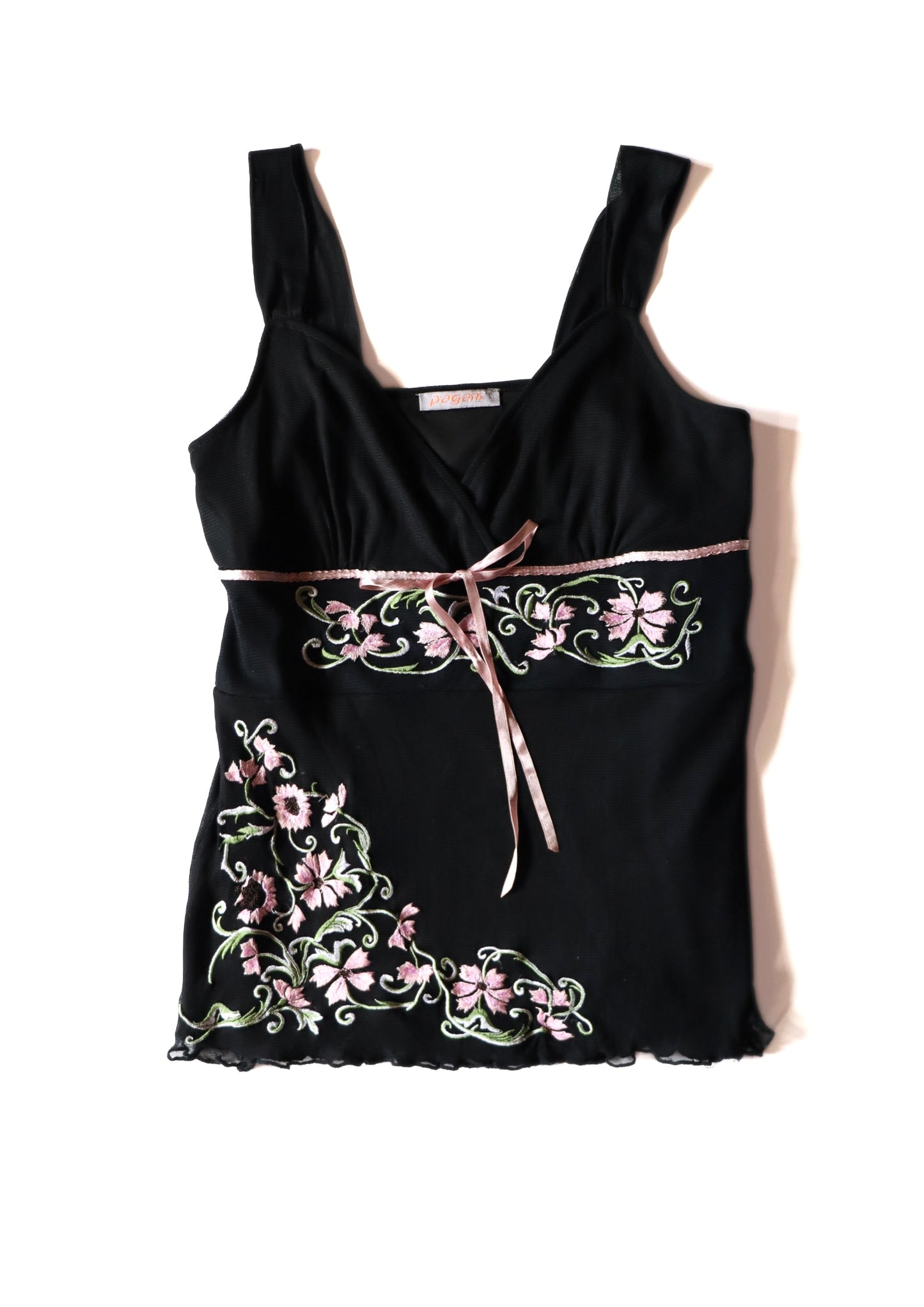 Vintage Black Floral Pagani Tank┃Size 12