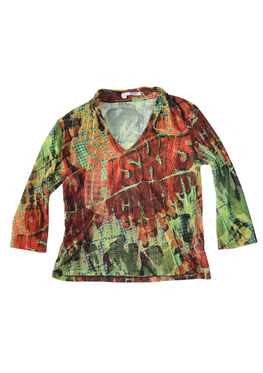 Vintage Green Orange and Yellow Longsleeve┃Size 12