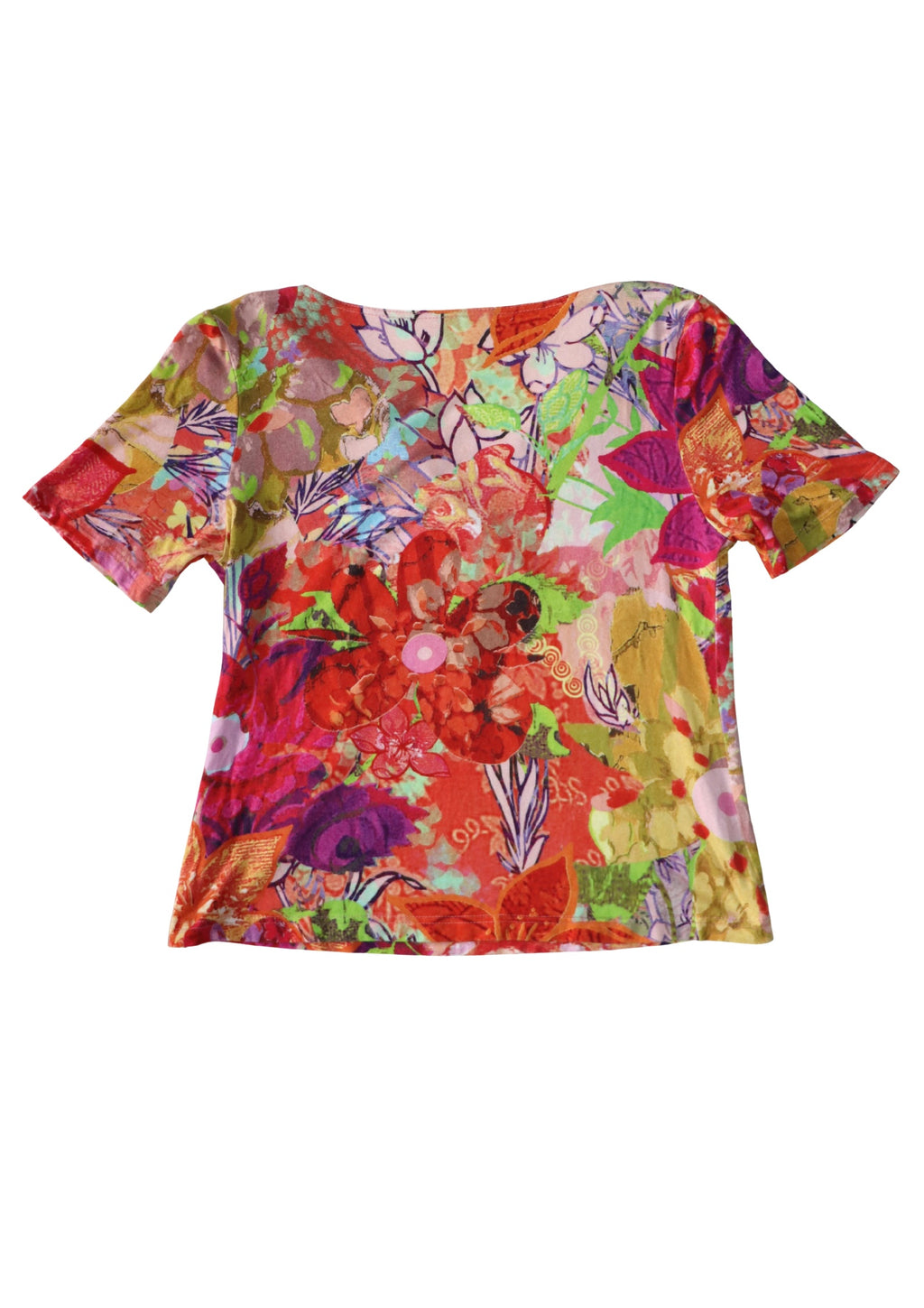 Bright V Neck Floral Top