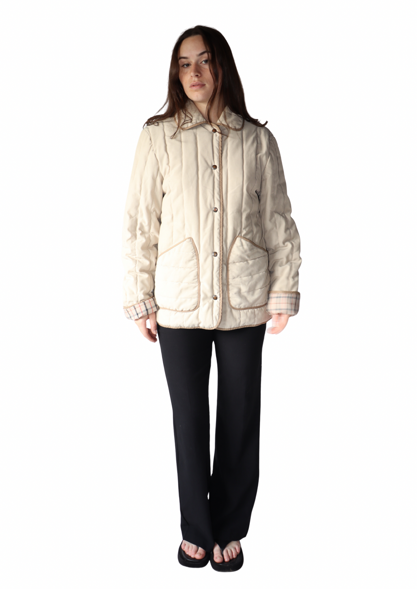 Beige Quilted Jacket