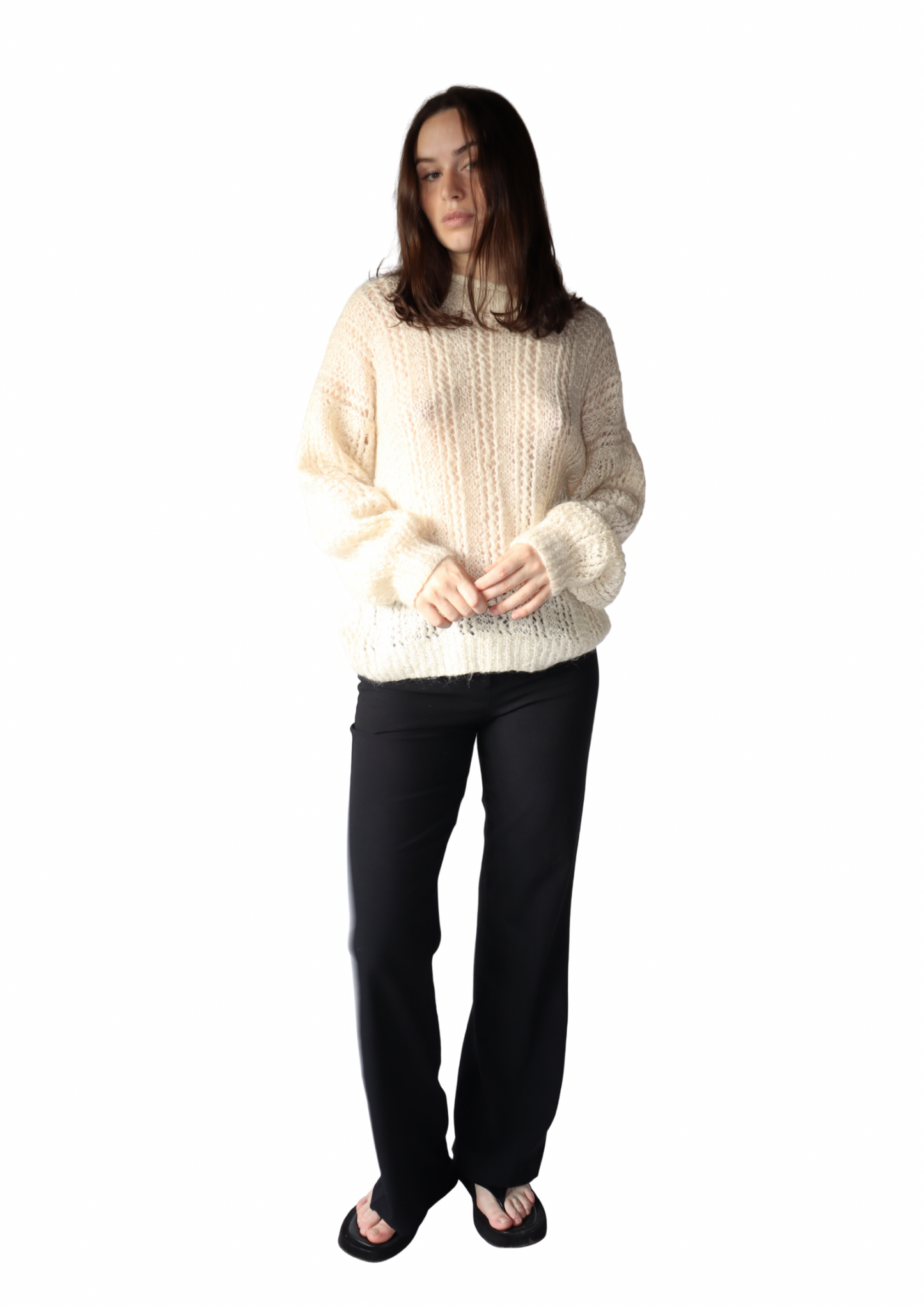 White Loose Knit Jumper