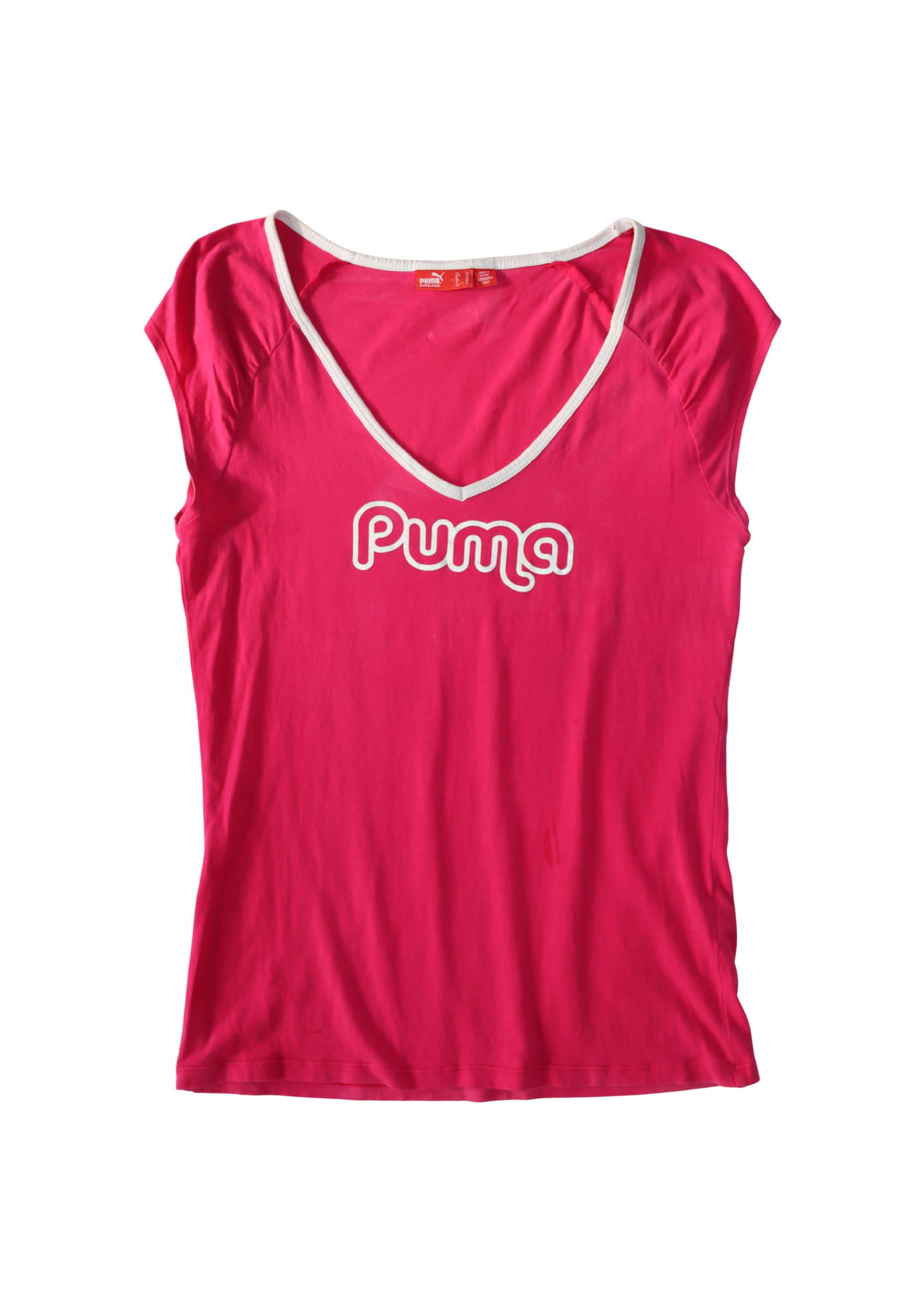 Vintage Pink Puma V Neck Top┃Size M