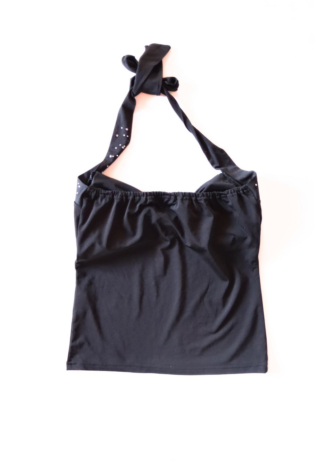 90s Black Bedazzled Halter Top