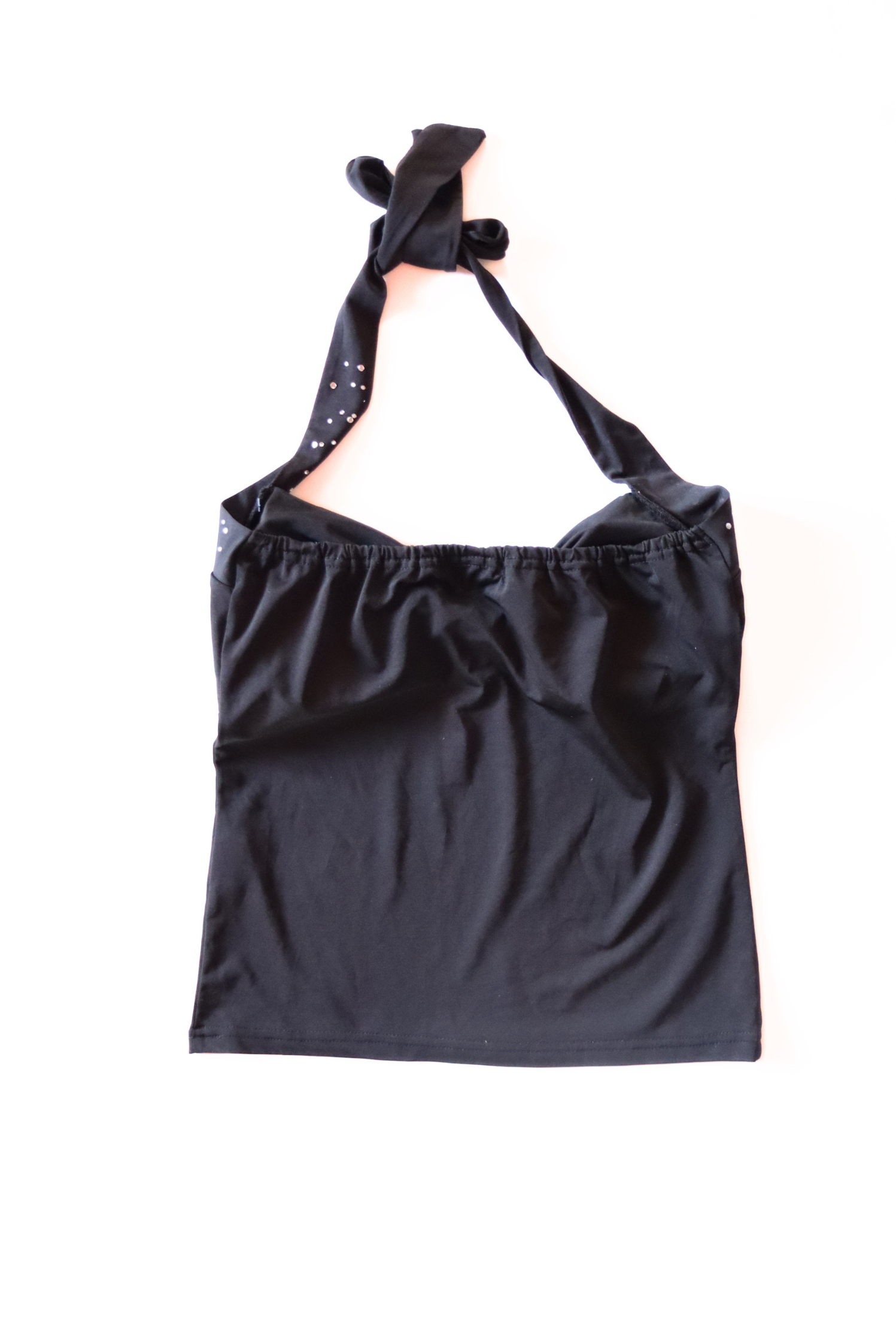 90s Black Bedazzled Halter Top