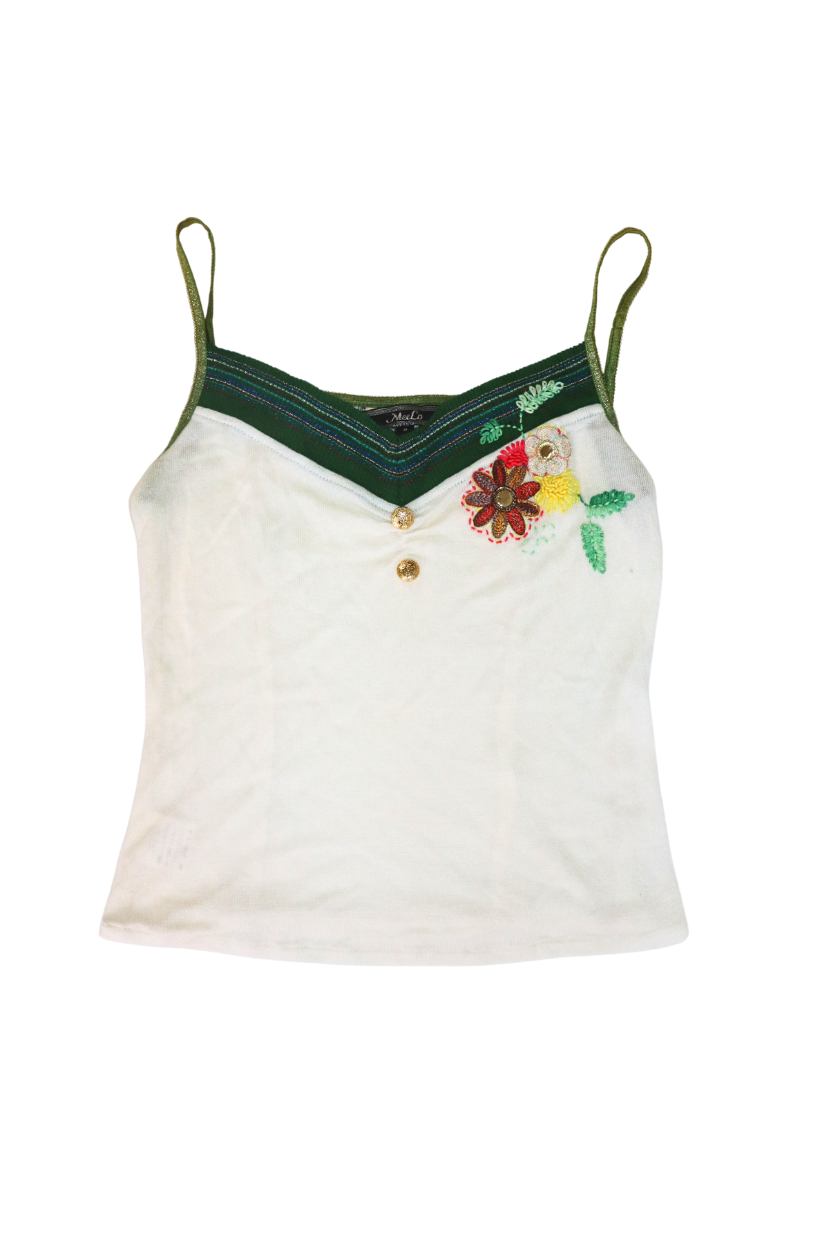 Embroidered White Singlet┃Size 9