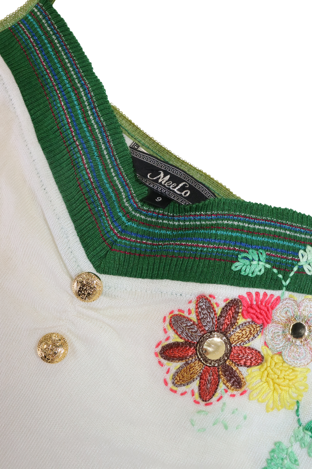Embroidered White Singlet┃Size 9