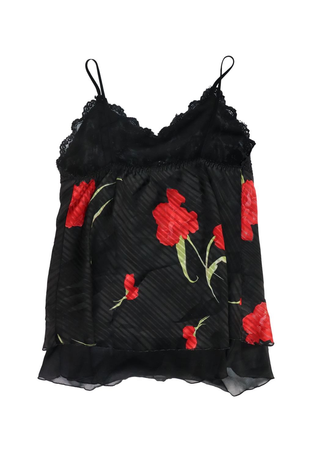Black and Red Floral Singlet