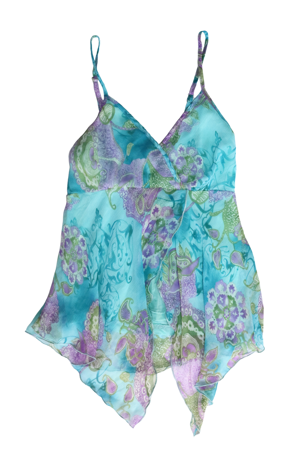 Turquoise Floaty Paisley Singlet
