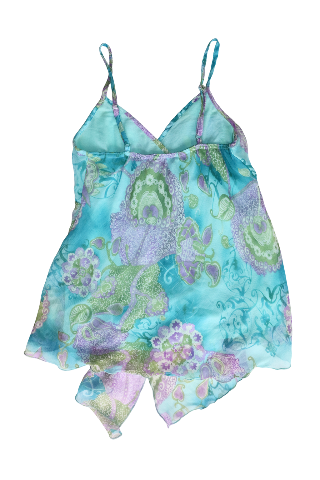 Turquoise Floaty Paisley Singlet