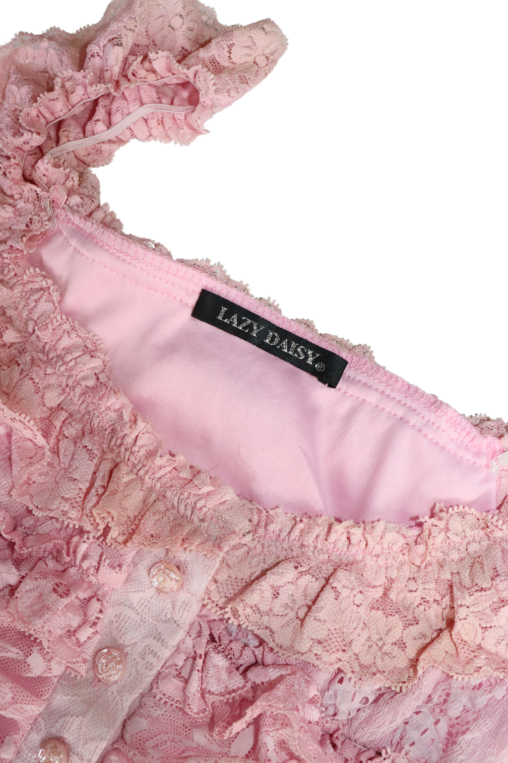 Y2K Pink Lace Ruffle Singlet