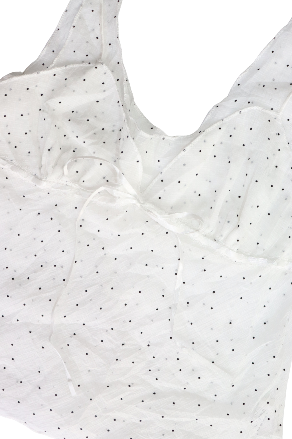 Sheer White Polka Dot Singlet