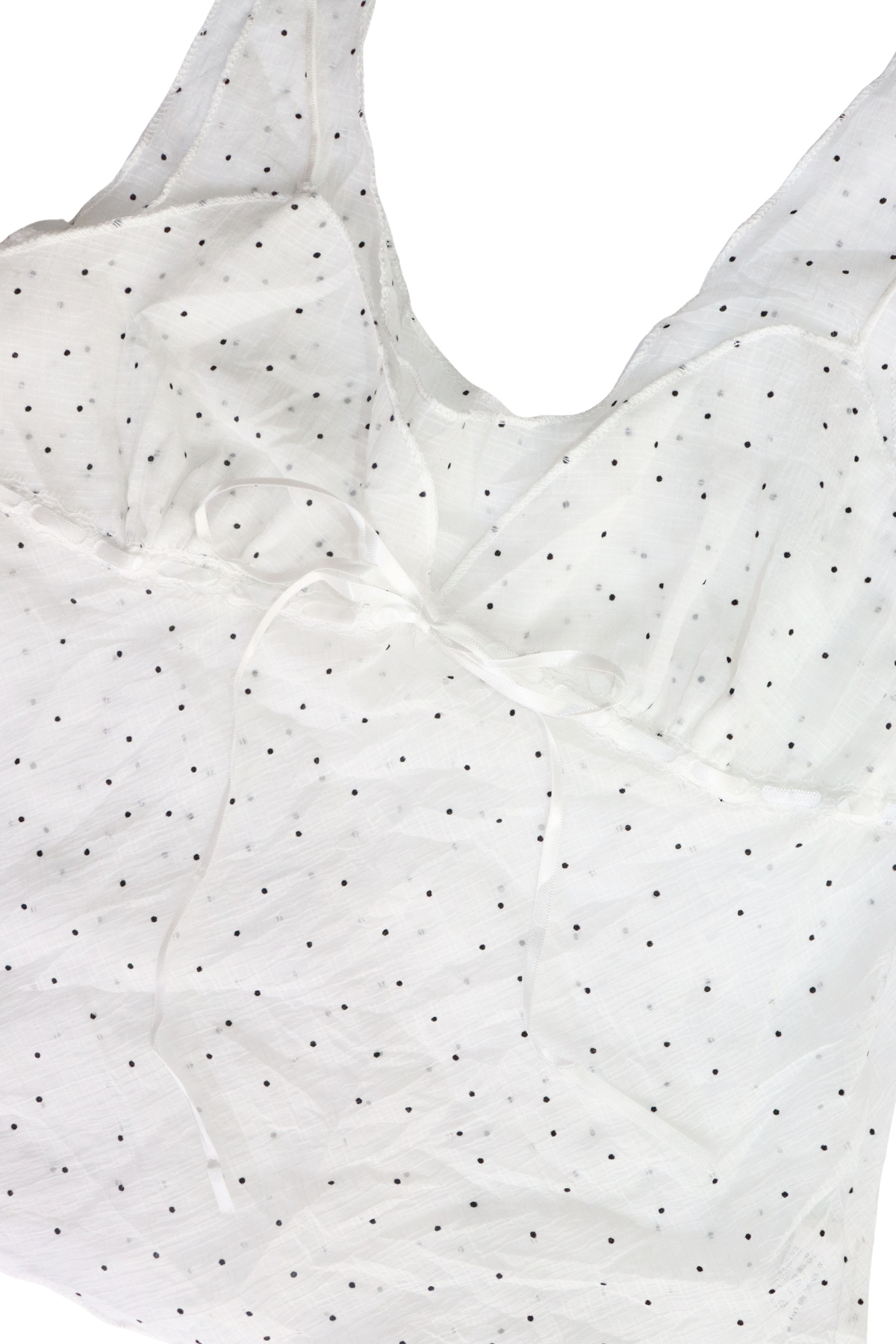 Sheer White Polka Dot Singlet