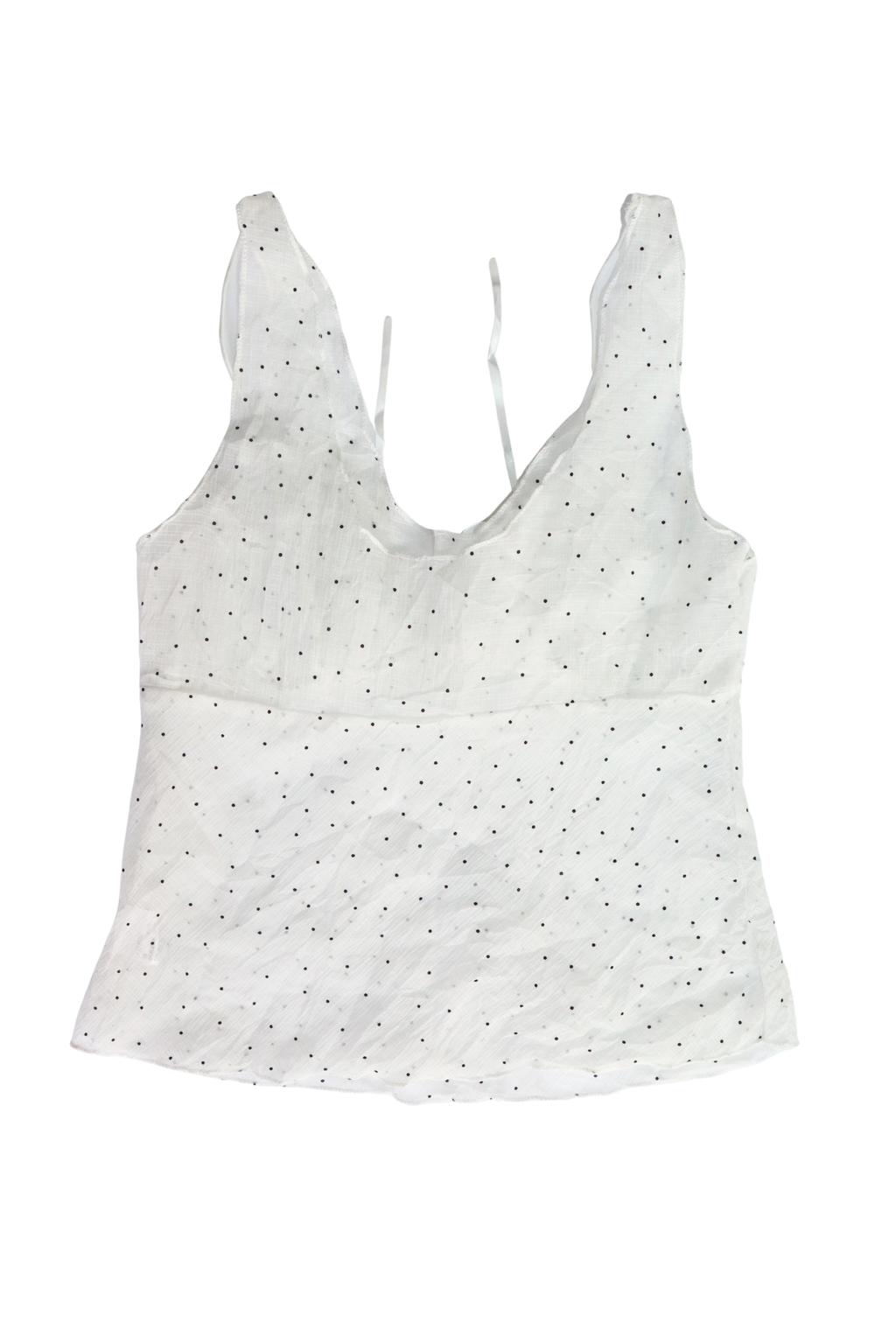 Sheer White Polka Dot Singlet