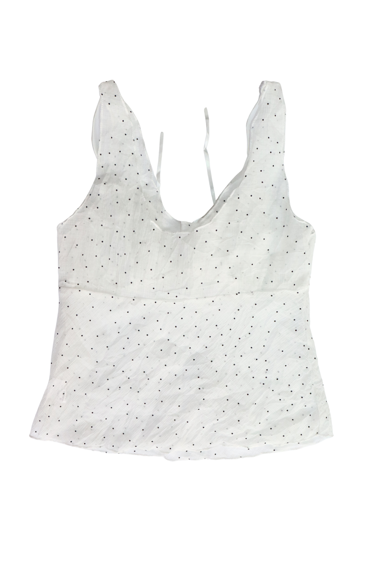 Sheer White Polka Dot Singlet