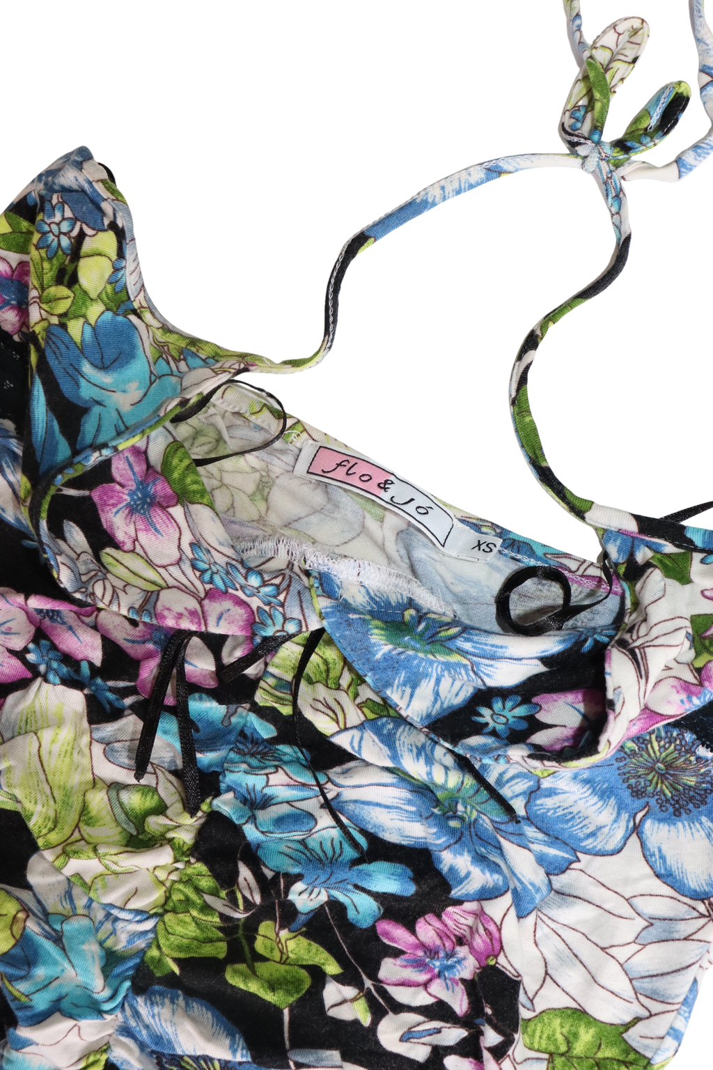 Blue and Purple Floral Halterneck┃Size XS
