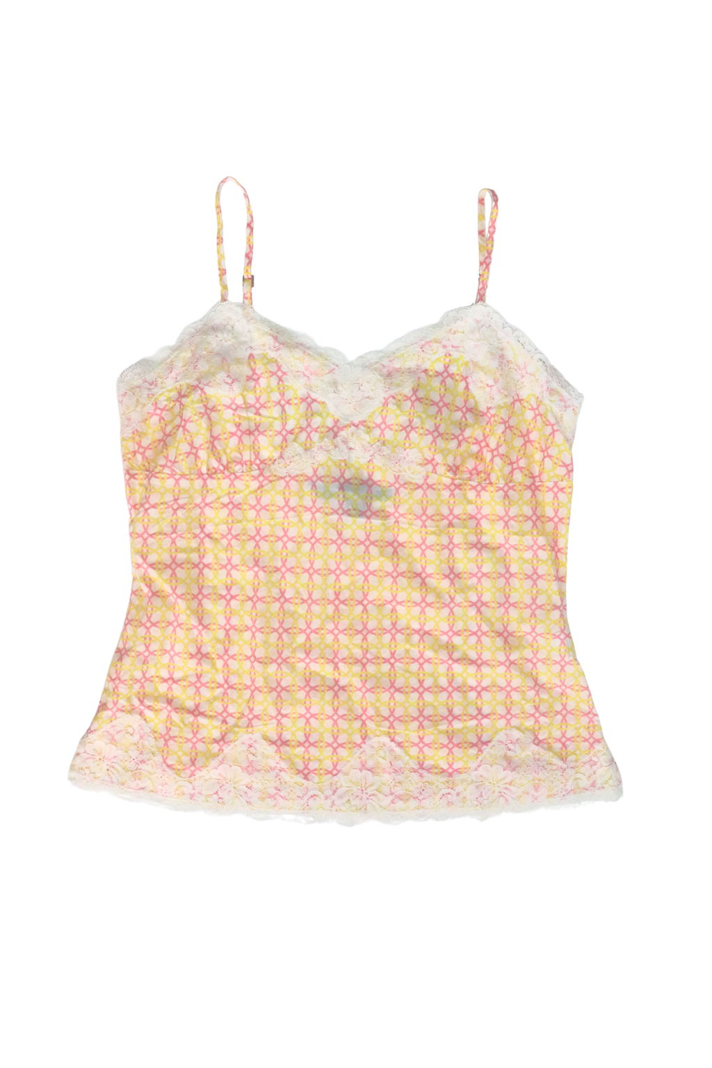 Y2K Yellow and Pink Circle Singlet┃Size S