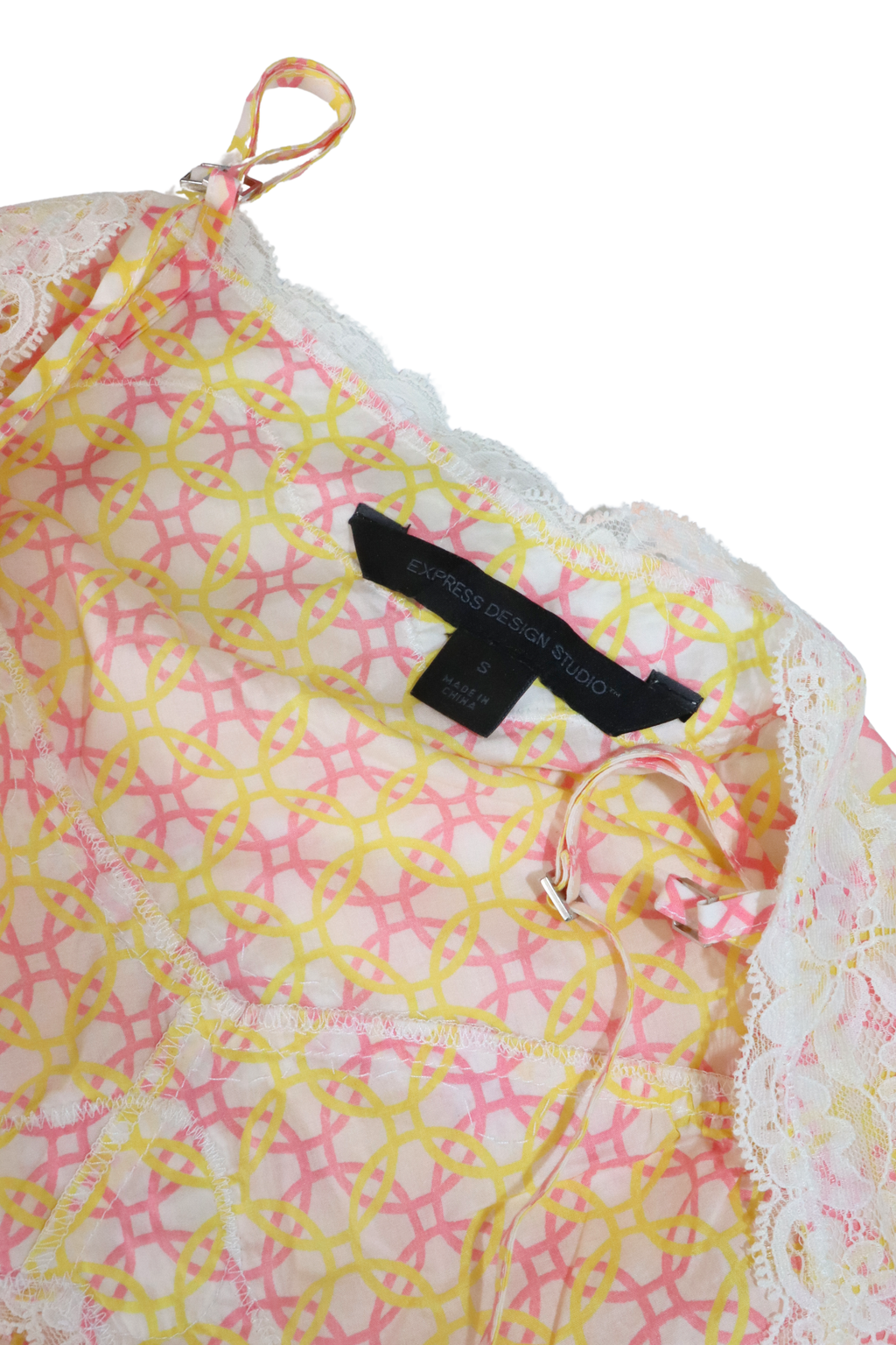 Y2K Yellow and Pink Circle Singlet┃Size S